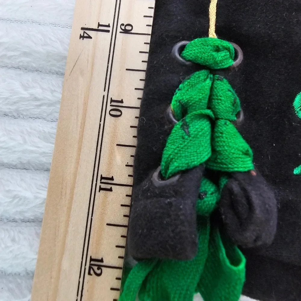 Boys Lederhosen Shorts Size 2 Black Green Embroidered Vintage Alpine Bavarian